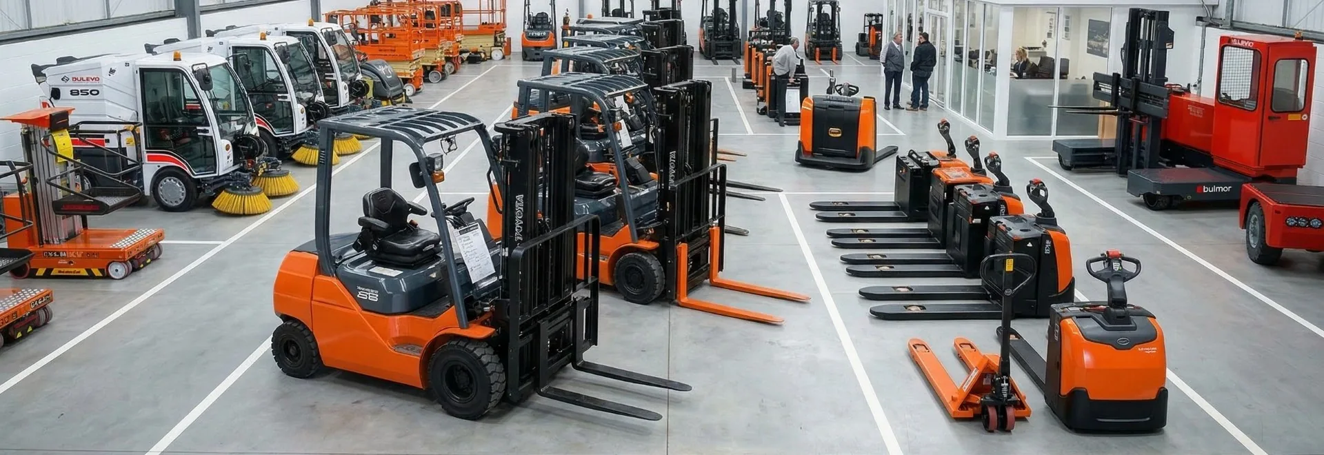 Showroom von Schaaf Gabelstapler: Gebrauchtgeräte vom Hubwagen bis zum Seitenstapler