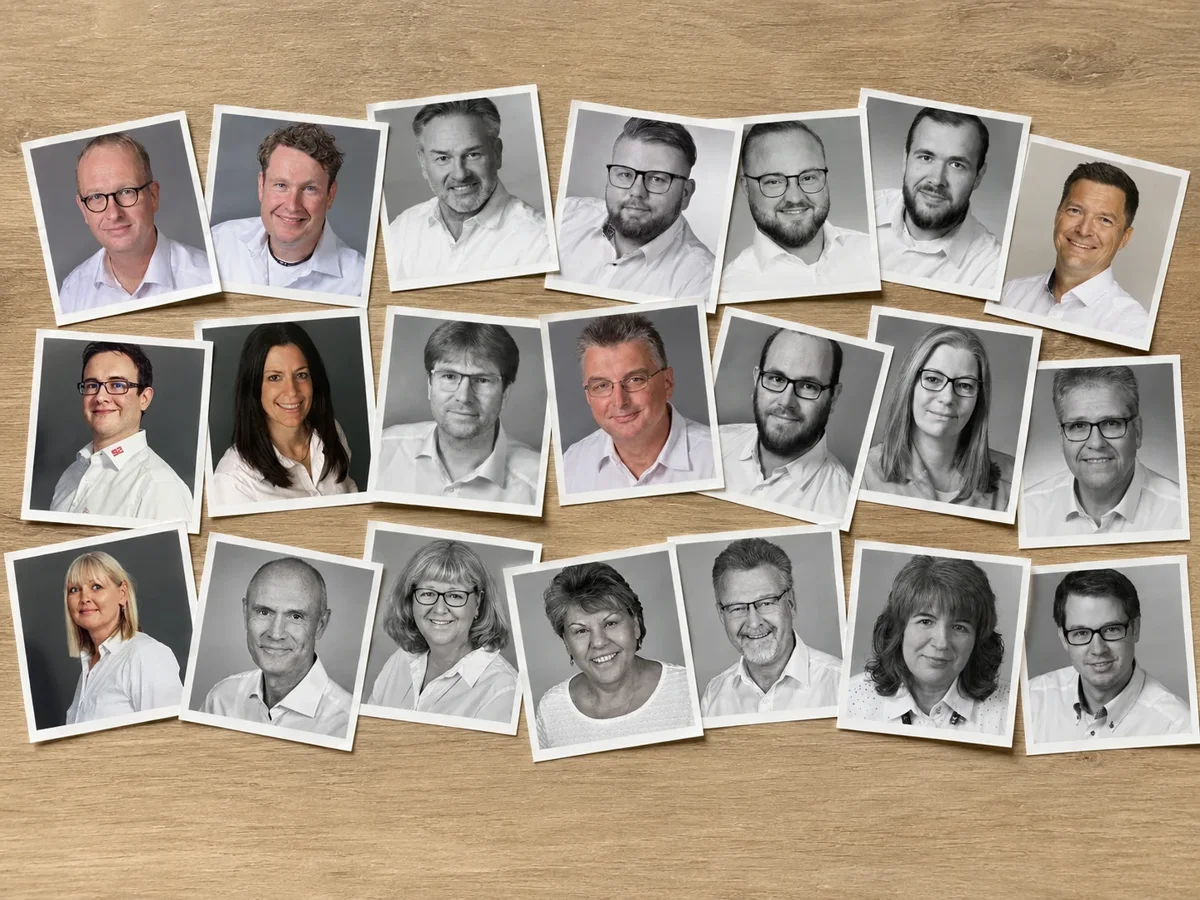 Porträts des Schaaf-Teams als Foto-Collage
